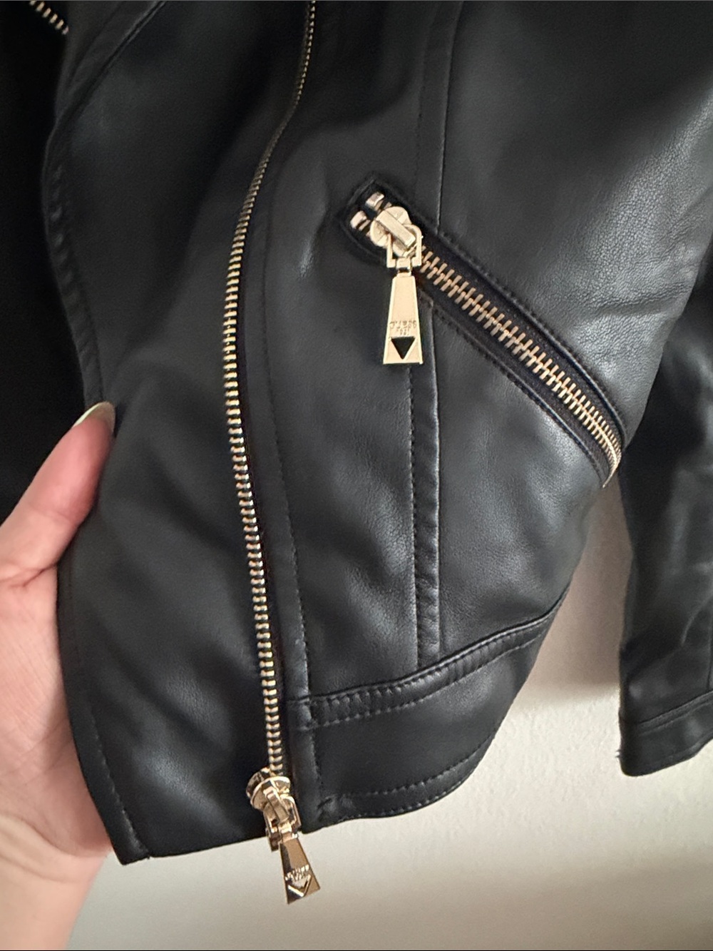 Guess Black Faux Leather Moto Jacket - Picture 4 of 9